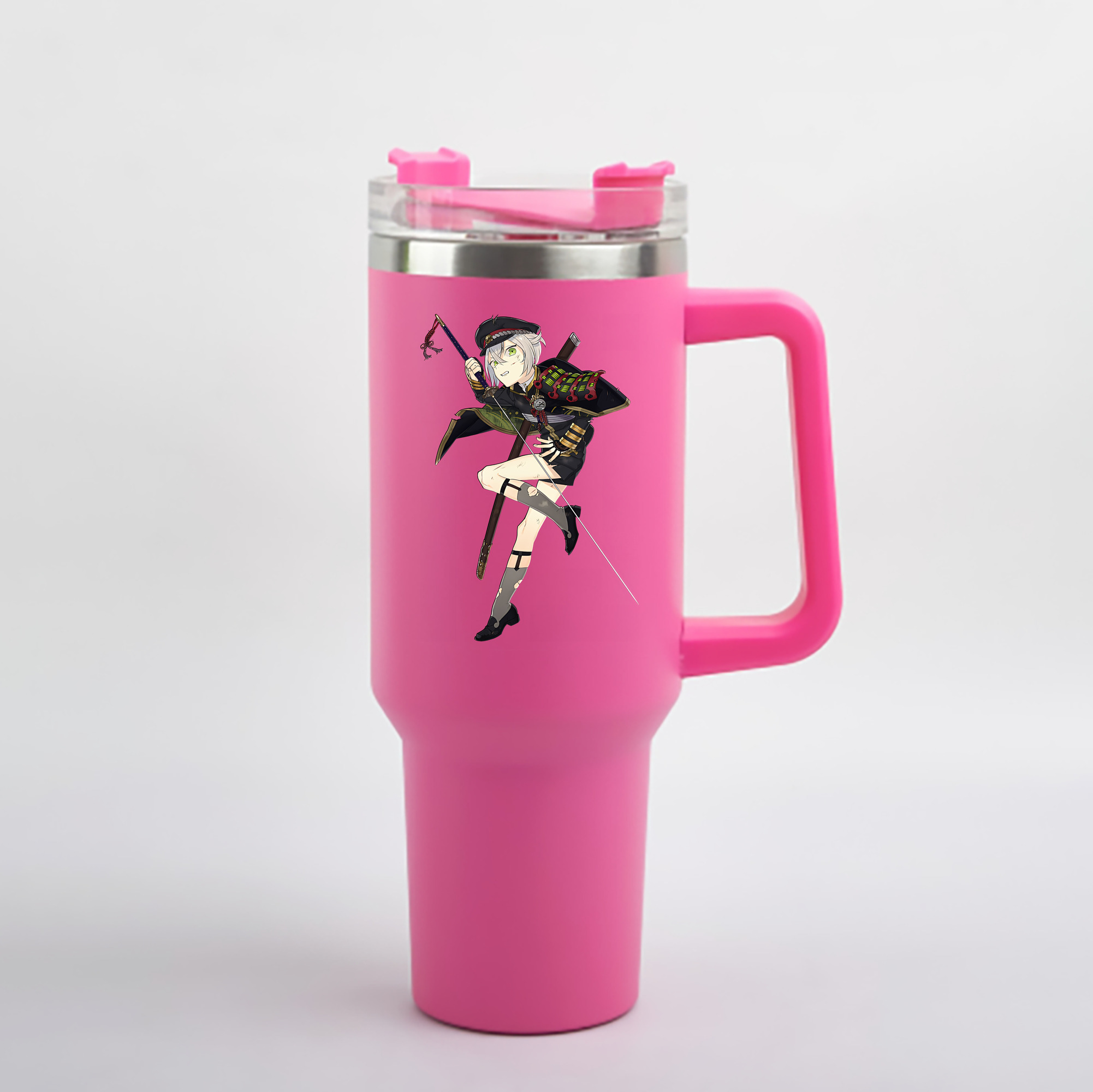 （画像用） 刀剣乱舞 Touken Ranbu 1200mL車用タンブラー - クリスタルステッカー（プラスチックストロー付き）
